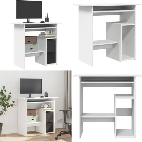 Scrivania Bianca 80x45x74 cm in Legno Multistrato - Scrivania moderna - Scrivania per ufficio