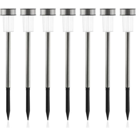 Pacco da 7 picchetti da giardino solari. Acciaio inossidabile. 1 LED IP44 ø5x36cm Edm (1/2)