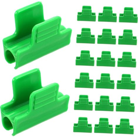 50 clips en plastique vert, clips pour films de jardin, résistants aux intempéries, fixations polyvalentes pour supports et tunnels de plantes (1/5)