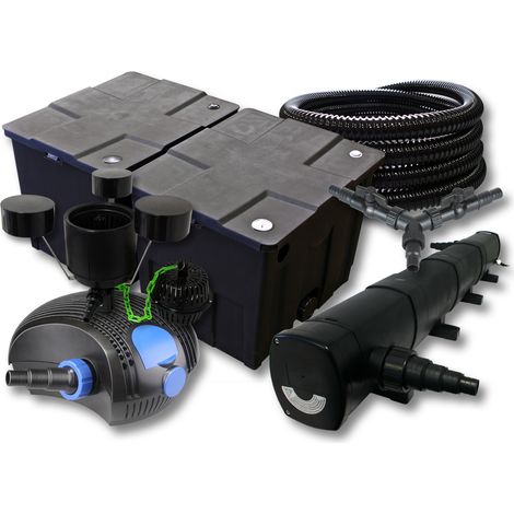 SUNSUN filtros para 60.000l Estanque con 72W Clarificador y 100W ECO Bomba 25m Manguera Skimmer