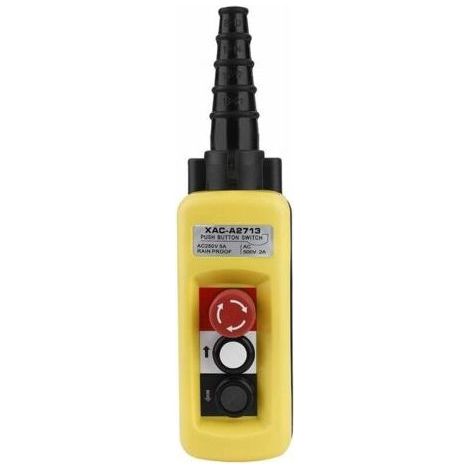 Commutateur de commande de palan à grue, contrôleur de palan à suspension XAC-A2713 avec interrupteur à bouton-poussoir de palan à chaîne avec fonction d'arrêt d'urgence (2 boutons) (1/5)