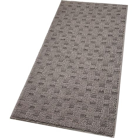 Tappeto Bagno Morbido Assorbente Antiscivolo 3D Intrecciato Scendiletto Lavabile 45x75 Cm - Marrone