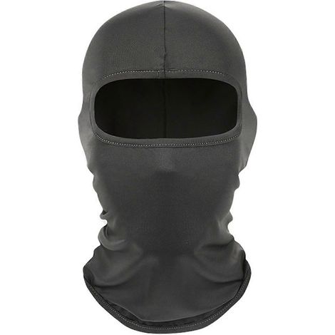 Cagoule unie grise, taille unique, idéale pour le ski, la pêche et l'équitation en extérieur. Protection du visage et du cou, coupe-vent et rafraîchissante. Taille unique. (1/5)