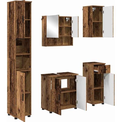 Juego de muebles de baño 5 uds. Madera Vieja 61 x 35 x 64 cm vidaXL (1/5)