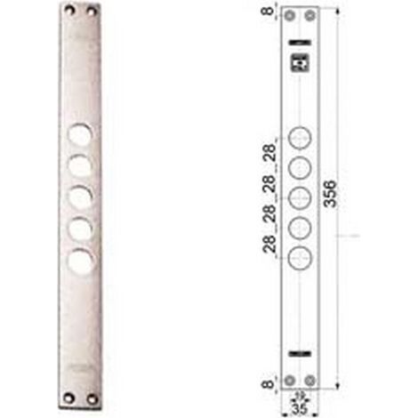 1PZ CONTROPIASTRE SERRATURE PORTE BLINDATE 94254 interasse mm37, mm35x356x3