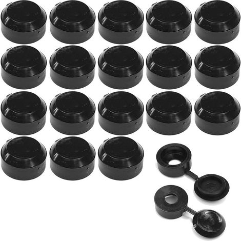 20x cache vis universel noir – Capuchon rondelle de protection – Pour finition nette et soignée – Protection contre agressions extérieures (1/3)