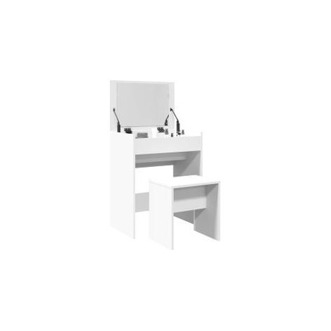 Coiffeuse et tabouret blanc 60x40x113,5 (1/5)