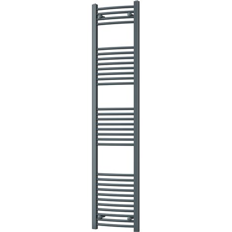 Zennor - Anthracite Heated Towel Rail - H1800mm x W400mm - Curved (1/3)