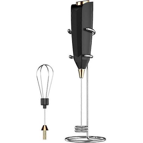 Elektrischer Schneebesen für den Hausgebrauch, kleines tragbares Modell, Mini-Schneebesen mit Ständer, kabellos, Milchaufschäumer, kleiner schwarzer Mixer (1/5)