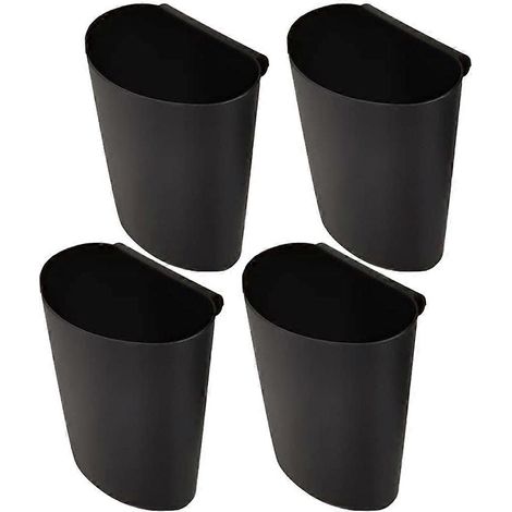 Lot de 4 petits seaux suspendus pour chariot, porte-gobelets suspendu, panier de rangement portable-12.00X11.70X7.00CM-Black