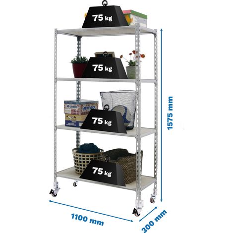 Simonrack Maderclick Mobile Superplus galvanizzato 4 ripiani