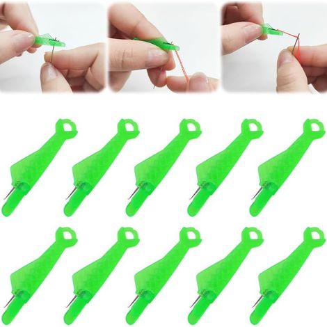 BEBUSINGOTO Enhebrador de agujas para máquina de coser tipo pez, actualización 2024, enhebrador automático tipo pez, bucle rápido (10 unidades) (1/5)
