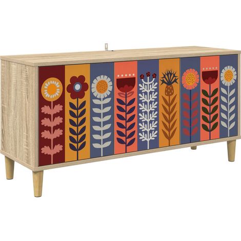 Mueble de TV ESSEN 102 x 33 x 50 cm Sonoma Madera de ingeniería vidaXL (1/5)