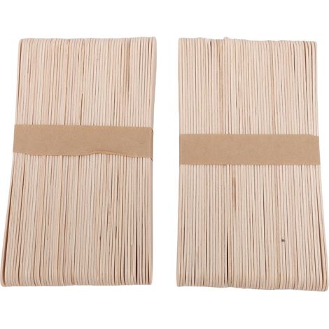 Lot de 100 bâtonnets applicateurs de cire jetables - Outils d'épilation en bois pour petites surfaces et sourcils - Portable et facile à utiliser (1/5)