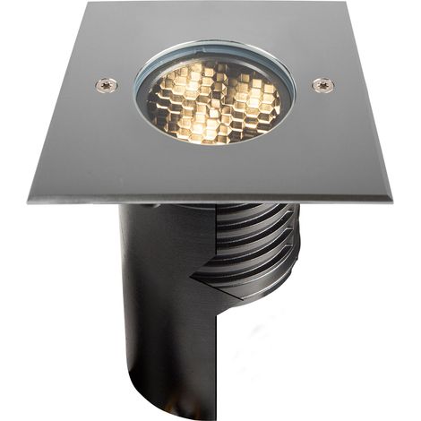 Encastré de sol extérieur ZEPH 2 24V carré inox 3000K 334lm 3x2W - EUROPOLE - 55232