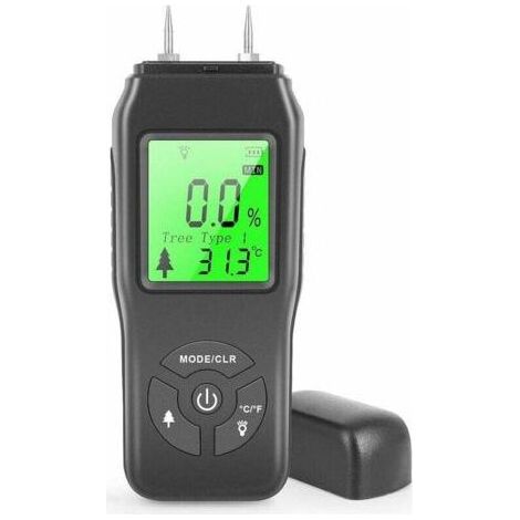 Wood moisture meter – Digital moisture detector – Backlit LCD display – Water leak detection – Tester for wooden walls (1/5)