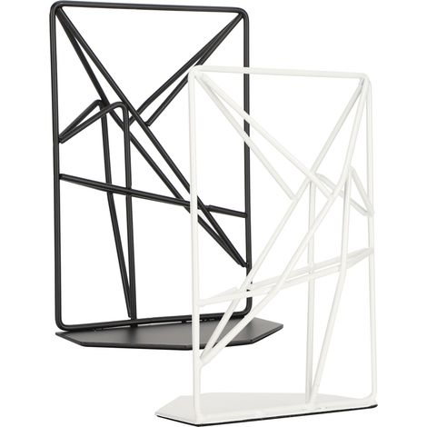 Lot de 2 serre-livres décoratifs, supports pour livres, étagères, design géométrique, pour la maison ou le bureau (1/5)