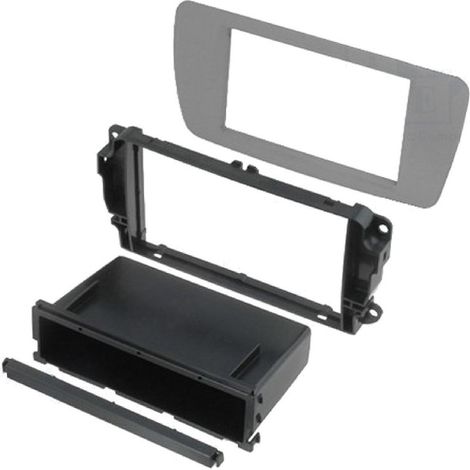 Facade autoradio FA255C compatible avec Seat Ibiza 08-15 - gris conamera AS2 2Din avec Vide-poche