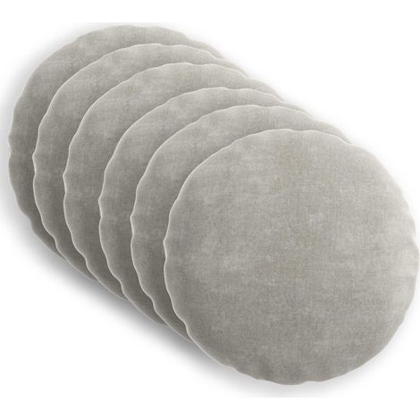 Teenpull – Kissenbezug 6 Stk. HEERLEN Hellgrau Ø 30 cm Chenille-Stoff (1/5)