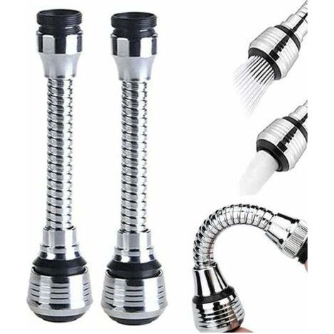 Set di 2 filtri da cucina a 360 gradi, prolunga per doccetta del rubinetto, ugello regolabile a due modalità per rubinetto del lavello della cucina, adatto per lavelli da cucina e bagni. (1/4)