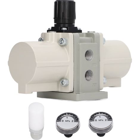 Pneumatisches Druckerhöhungsventil mit Manometer und Schalldämpfer, Typ SMC, für Druckluft