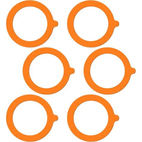 Set mit 6 Gummidichtungsringen für Gläser, luftdichte Silikon-Ersatzdichtungen für Gläser - 9,3 cm (orange)