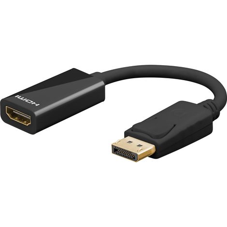 goobay Adaptador DisplayPort - DisplayPort a HDMI 8K/60Hz - Dorado, para PC/portátil a Pantalla Externa - Construcción Robusta, Reproducción de imágenes en Color Real