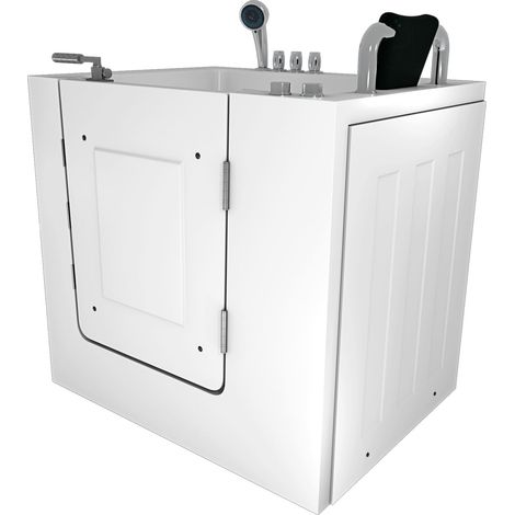 Sitzwanne Whirlpool Badewanne mit Tür S02WP-TH-A-R 78x100cm (1/5)