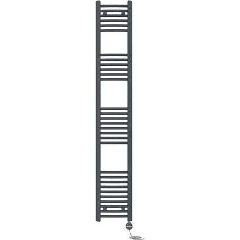 NRG Prefilled Thermostatic Electric Curved Heated Towel Rail Radiator 1800 X 300mm Anthracite (1/5)