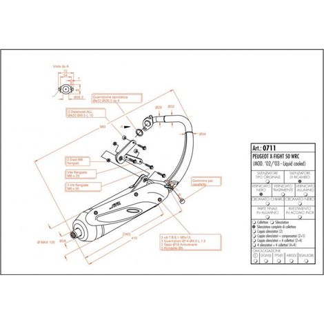 Pot d échappement SITO pour Scooter Peugeot 50 Speedfight 2 LC 2T