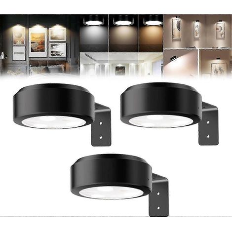 Lot de 3 lampes pour tableaux lampes pour affiches éclairage LED magnétique sans fil rechargeable 3 températures de couleur - Noir (1/5)
