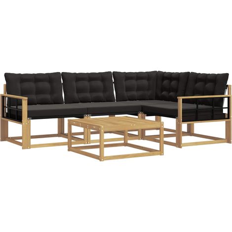 Outdoor Sofa Set 5 pcs White and Black 79 x 79 x 37 cm vidaXL