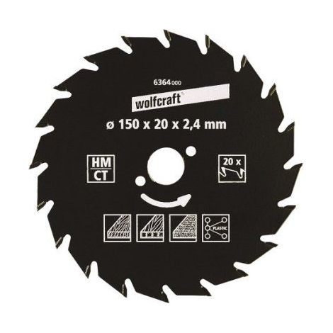 WOLFCRAFT 6355000 1 disco de sierra circular CV, 18 dientes ø127mm (1/2)