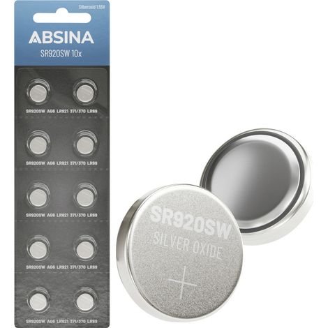 Absina Knopfzelle 371 1.55 V 10 St.  Silberoxid