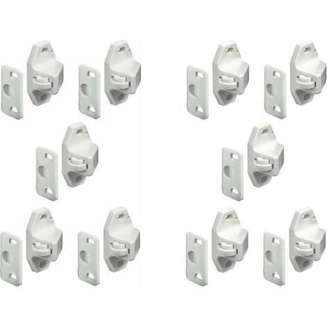 Universeller weißer Rollenverschluss für Möbel, Türen, Schränke, Küche und Bad – 2er-Pack