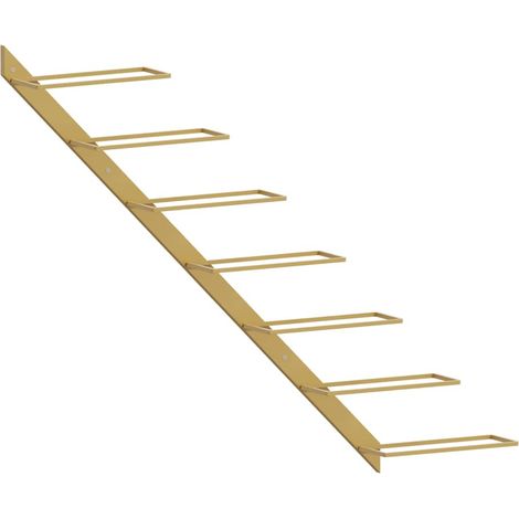 Maison Exclusive - Wand-Weinregal für 7 Flaschen Golden Metall (1/5)