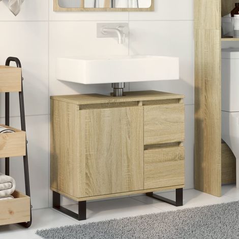 Armoire salle de bain,Meuble de salle de bain chêne sonoma 65x33x60 cm CFW40787 (1/5)