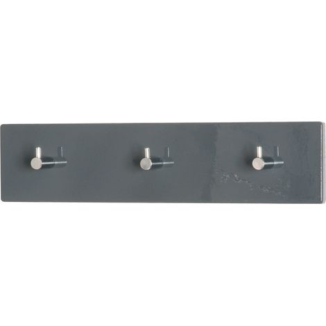 Porte-manteau 3 patères murales design gris Elio (1/2)