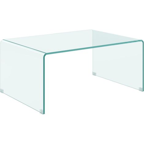 Tavolino fisso, in vetro trasparente, per arredamento interni -110 x 55 cm (1/3)