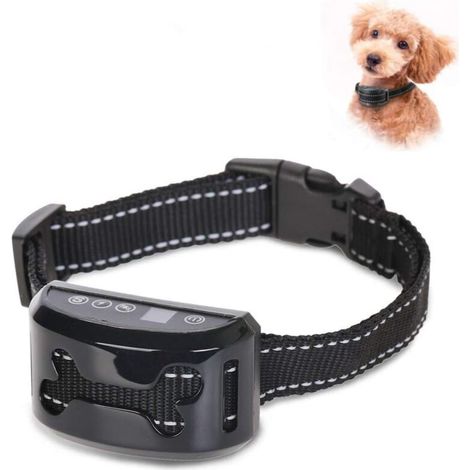 Collier anti-aboiements, entièrement automatique, dressage de chien, capteur, écran LCD, reconnaissance automatique des aboiements, rechargeable, étanche IP67 (1/5)