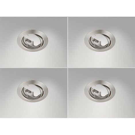 Runde Einbaustrahler Decke im 4er Set schwenkbar Silber matt GU10 (1/5)