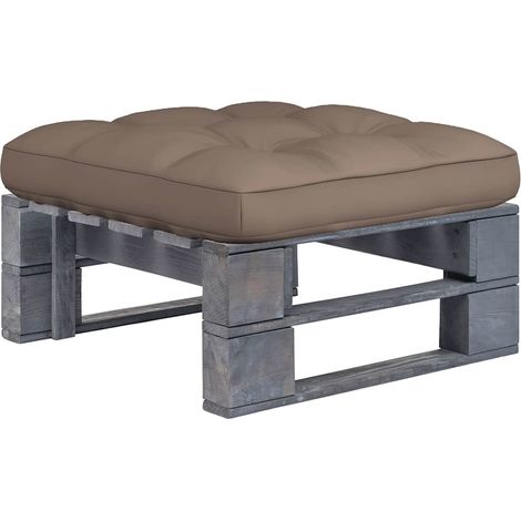Canapé de jardin palette Canapé Pouf relax - Bois de pin imprégné de gris BV537692 - BonneVie (1/5)
