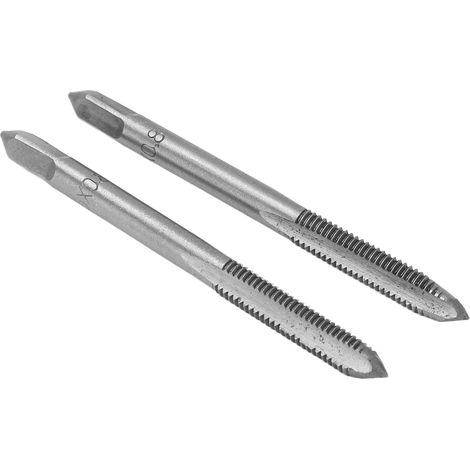 Jeu de 2 tarauds métriques HSS M5x0,8, 3 cannelures droites, outil de filetage acier rapide (1/5)