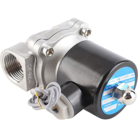 Électrovanne 2/2 NF 12V en inox 304, filetage G3/4", fermée au repos, à commande électrique (1/5)