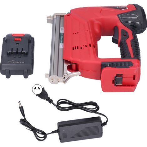 Ponceuse à clous électrique sans fil lithium, agrafeuse bois rechargeable avec chargeur, cloueur professionnel 80-240V prise AU (1/5)