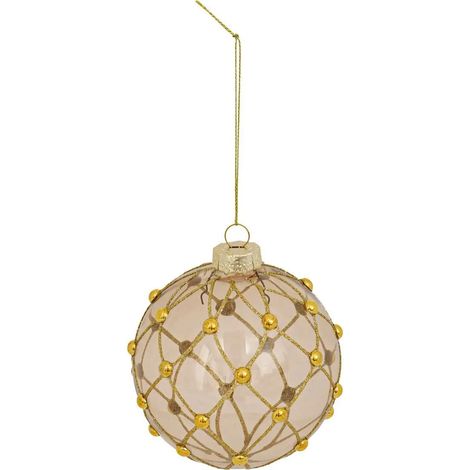 Boule de Noël en Verre "Perle" 10cm Bronze