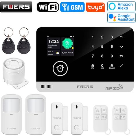 (Pack 2) Système d'alarme intelligent Wi-Fi GSM, système d'alarme de sécurité pour maison connectée, antivol (1/5)