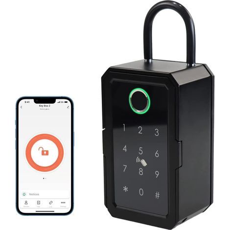 Boite a Clef Securisee, Smart Key Box Fechadura Eletronica Support étanche pour empreintes digitales Serrure de porte Ttlock Wifi (1/4)