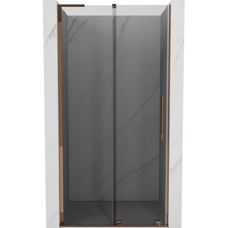 Mexen Velar L Schiebetür-Duschwand 120 cm, Graphit, Roségold - 871-120-003-41-60
