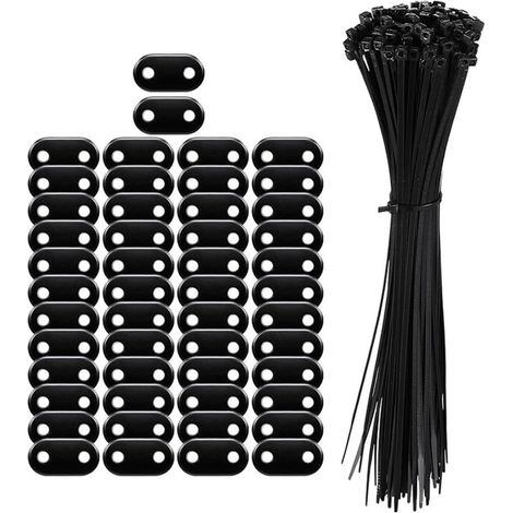 Clips de fixation, brise-vue, résistants aux intempéries, rails de serrage en PVC pour clôture à double barre, kit de montage gris 50 pièces (50 pièces) (1/5)
